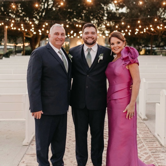 Alexander by Daymor evening Mardi Gras gown size 10 mother of bride/groom - Picture 3 of 11